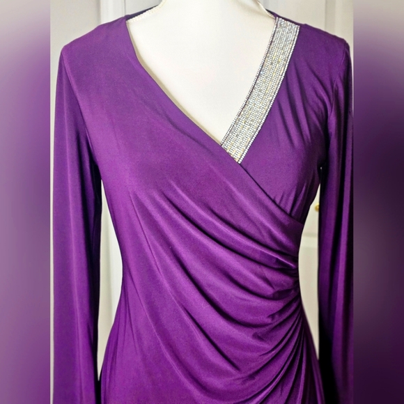 MSK Women's Purple Rhinestone Dress. Size S./M - Picture 6 of 12